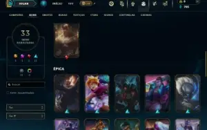 Ouro 4 com 60 Champs e 33 Skins +4 Vitoriosas