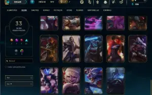 Ouro 4 com 60 Champs e 33 Skins +4 Vitoriosas