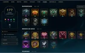Conta LoL Plat 3/Todos os campeões/126 skins/ lvl 100