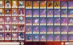 Ayaka + Bis, Yoimiya + Bis, Yelan, HuTao, Eula, Túmulo...