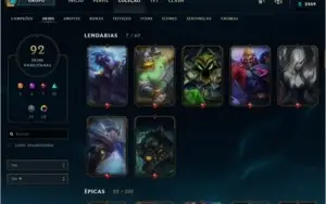 conta league of legends diamante 3 faltam 6 champs 92 skins