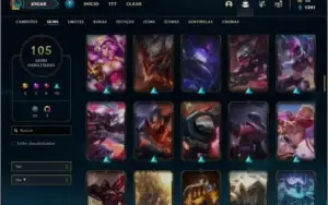 Conta plat 2 com TODOS os champs e 105 skins  MAIN ADC / MID