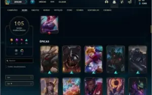 Conta plat 2 com TODOS os champs e 105 skins  MAIN ADC / MID