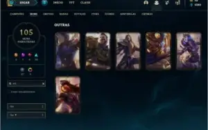 Conta plat 2 com TODOS os champs e 105 skins  MAIN ADC / MID