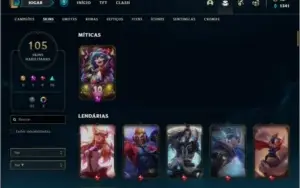 Conta plat 2 com TODOS os champs e 105 skins  MAIN ADC / MID