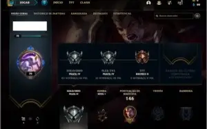 Conta prata 4 com 57 champs e 36 skins