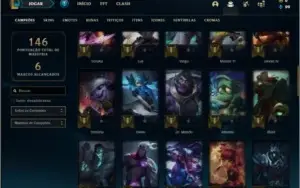 Conta prata 4 com 57 champs e 36 skins