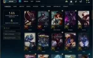 Conta prata 4 com 57 champs e 36 skins