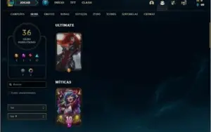 Conta prata 4 com 57 champs e 36 skins