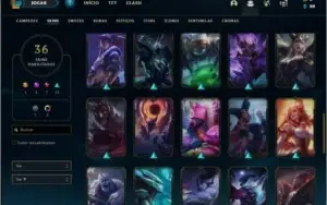 Conta prata 4 com 57 champs e 36 skins