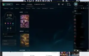 Conta lol League of Legends 118 skins, quase todos champs
