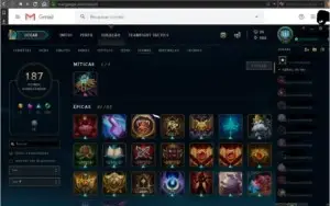 Conta lol League of Legends 118 skins, quase todos champs