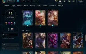 Conta prata 3 com 73 skins e 81 champs