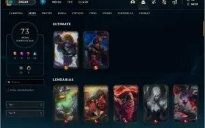 Conta prata 3 com 73 skins e 81 champs