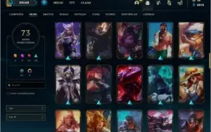 Conta prata 3 com 73 skins e 81 champs