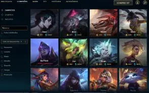 Ferro 2 com 100 Champs e 83 Skins + 2 Prestigios Kayn e Zyra