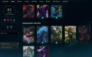 Ferro 2 com 100 Champs e 83 Skins + 2 Prestigios Kayn e Zyra