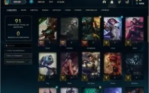 Conta prata 3 com 14 skins e 34 champs