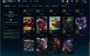 Conta prata 3 com 14 skins e 34 champs
