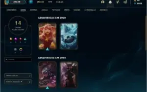 Conta prata 3 com 14 skins e 34 champs