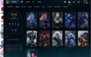 Conta Lol level 232 com 216 Skins +25 pontos de prestígio
