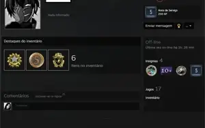 Steam Level 10, CSGO Prime, Medalha 2017, 17 jogos com GTA V