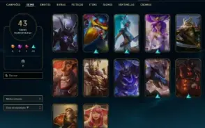 62 Skins, Unranked, 45 Essências Mitícas - Conta Lol (Entreg