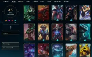 62 Skins, Unranked, 45 Essências Mitícas - Conta Lol (Entreg