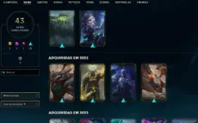 62 Skins, Unranked, 45 Essências Mitícas - Conta Lol (Entreg