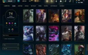 Unranked com 90 Champs e 74 Skins