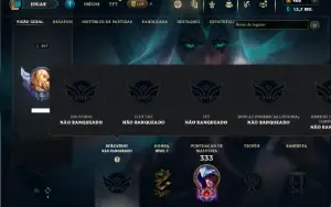 Unranked com 90 Champs e 74 Skins