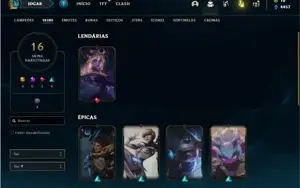 Conta prata 4 com 42 Champs e 16 Skins