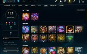 Conta unranked com 107 Champs e 53 Skins