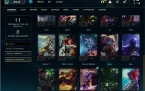 Conta bronze 2 com 25 Champs e 7 Skins + 1 Fragmento de skin