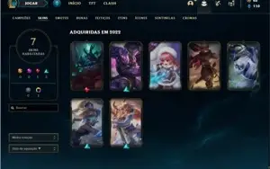 Conta bronze 2 com 25 Champs e 7 Skins + 1 Fragmento de skin