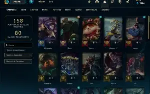 Conta ferro 1 com 40 Champs e 17 Skins + 2 Fragmentos