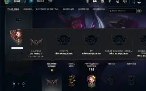 Conta ferro 1 com 40 Champs e 17 Skins + 2 Fragmentos