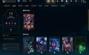 Conta Unranked com 31 Champs e 15 Skins