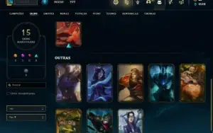 Conta Unranked com 31 Champs e 15 Skins