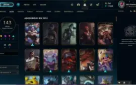 Conta de LOL nivel 225, 143 Skins