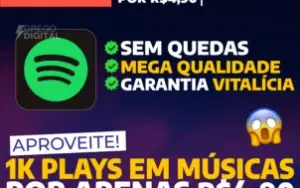 [Promoção] 1K Reproduções / Plays Spotify por apenas R$ 4,99