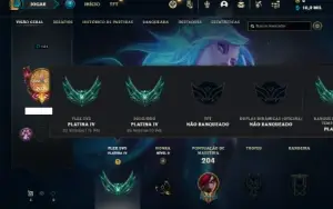 Conta Platina 4 com 70 Champs e 53 Skins + 1 Prestigios