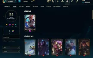 Conta Platina 4 com 70 Champs e 53 Skins + 1 Prestigios