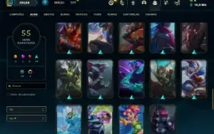 Conta Platina 4 com 70 Champs e 53 Skins + 1 Prestigios