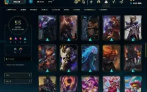 Conta Platina 4 com 70 Champs e 53 Skins + 1 Prestigios