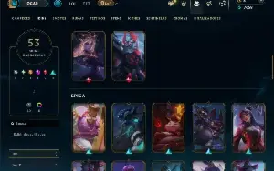 Unranked com 100 Champs e 53 Skins (TOP / MID / JG )