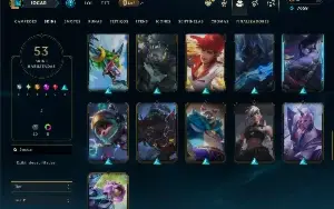 Unranked com 100 Champs e 53 Skins (TOP / MID / JG )
