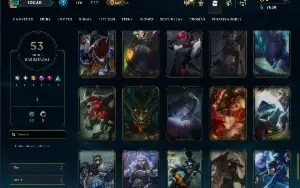 Unranked com 100 Champs e 53 Skins (TOP / MID / JG )