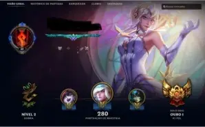 CONTA LEAGUE OF LEGENDS - GOLD 1 - BORDA DE PLATINA