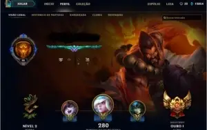 CONTA LEAGUE OF LEGENDS - GOLD 1 - BORDA DE PLATINA